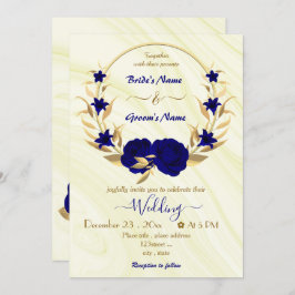 青王室の花金ゴールドリース 招待状