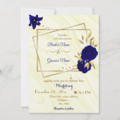 青王室の花金ゴールド幾何結婚的 招待状 (正面)