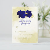 青王室の花金ゴールド結婚植物 出欠カード (スタンド正面)