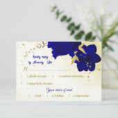 青王室の花金ゴールド結婚植物 出欠カード (スタンド正面)