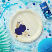 青王室の花金ゴールド葉大理石 ペーパープレート (パーティー)