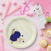 青王室の花金ゴールド葉大理石 ペーパープレート (パーティー)