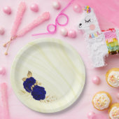 青王室の花金ゴールド葉大理石 ペーパープレート (パーティー)