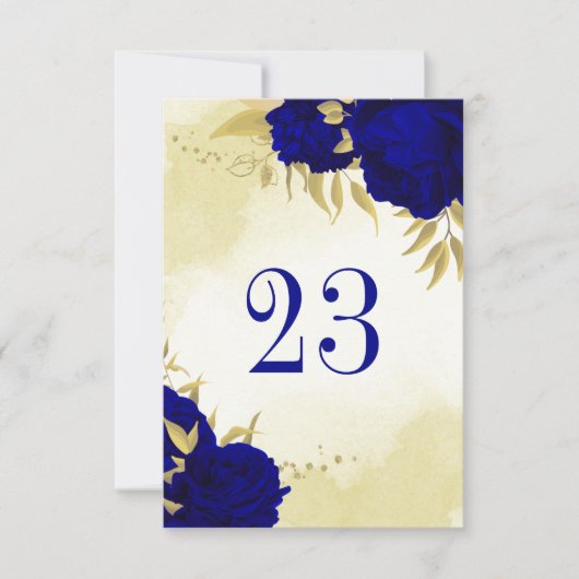 青王室の花金ゴールド葉表番号 招待状 (正面)