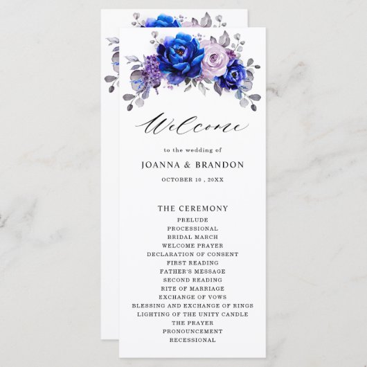 青王室の薄紫パープルフローラ結婚ズ プログラム (正面/裏面)