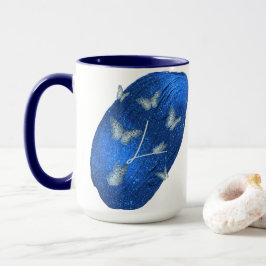 青王室の蝶イニシャル文字Lモノグラム マグカップ