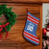 青王室の赤・白サッカー部パーソナライズされた スモールクリスマスストッキング