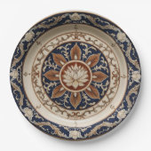 青王室の野花フローラセラミック結婚ス ペーパープレート (正面)