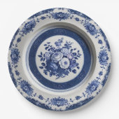 青王室の野花フローラセラミック結婚ス ペーパープレート (正面)