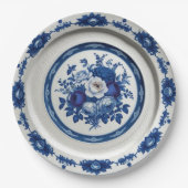 青王室の野花フローラセラミック結婚ス ペーパープレート (正面)