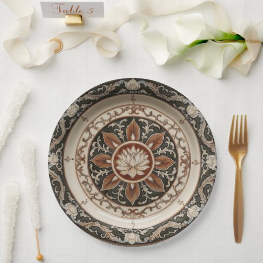 青王室の野花フローラセラミック結婚ス ペーパープレート (ウェディング)