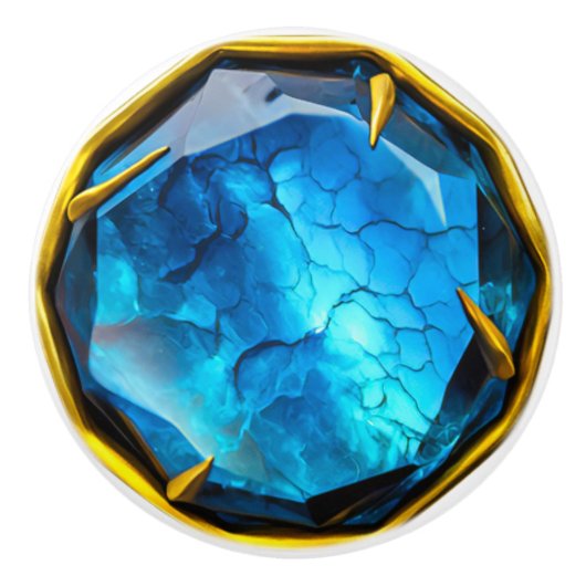 青王室の金ゴールドジュエリー石 セラミックノブ (正面)