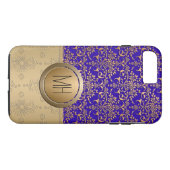 青王室の金ゴールドダマスクカスタムモノグラム模様 Case-Mate iPhoneケース (裏面(横))