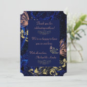 青王室の金ゴールドバタフ結婚ィーズサンキューカード サンキューカード (スタンド正面)