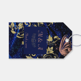 青王室の金ゴールドバタフ結婚ィーズ ギフトタグ