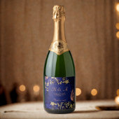 青王室の金ゴールドバタフ結婚ィーズ スパークリングワインラベル