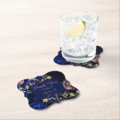 青王室の金ゴールドバタフ結婚ィーズ ペーパーコースター (インサイチュ)