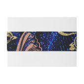 青王室の金ゴールドバタフ結婚ィーズ 招待状ベリーバンド (裏面例)