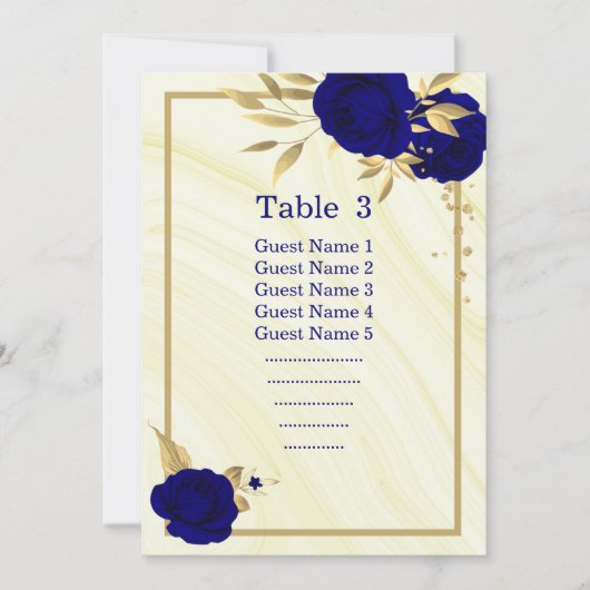 青王室の金ゴールドフローラの幾何学的座席図 招待状 (正面)