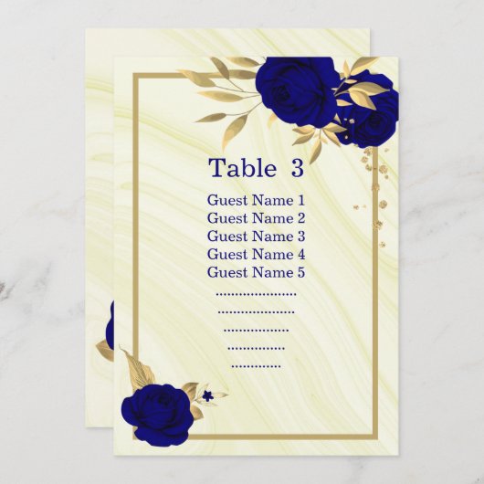 青王室の金ゴールドフローラの幾何学的座席図 招待状 (正面/裏面)