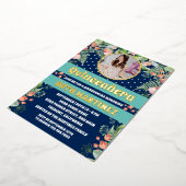 青王室の金ゴールドフローラキンセアニェラパーティー写真 箔招待状 (回転した状態)