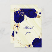 青王室の金ゴールドフローラサンキューカード サンキューカード (正面/裏面)