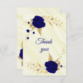 青王室の金ゴールドフローラサンキューカード サンキューカード (正面/裏面)