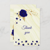 青王室の金ゴールドフローラサンキューカード サンキューカード (正面/裏面)