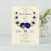 青王室の金ゴールドフローラブライダルシャワー 招待状 (スタンド正面)