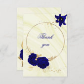 青王室の金ゴールドフローラリース サンキューカード (正面/裏面)