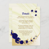 青王室の金ゴールドフローラ大理石詳細 エンクロージャーカード (正面/裏面)