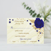 青王室の金ゴールドフローラ大理石食品選択 出欠カード (スタンド正面)