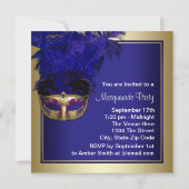 青王室の金ゴールドマスカレードパーティの招待状 招待状 (裏面)