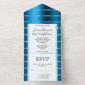 青王室の金ゴールドリボ結婚ン オールインワン招待状 (内側)