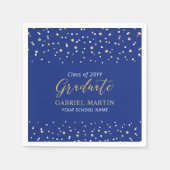 青王室の金ゴールド学校卒業式パーティー スタンダードカクテルナプキン (正面)