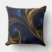 青王室の金ゴールド抽象芸術旋回 クッション (正面)