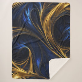 青王室の金ゴールド抽象芸術旋回 シェルパブランケット