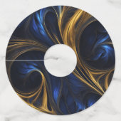 青王室の金ゴールド抽象芸術旋回 ワイングラスタグ (正面)