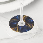 青王室の金ゴールド抽象芸術旋回 ワイングラスタグ (クローズアップ)