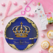 青王室の金ゴールド皇太子 ペーパープレート (パーティー)