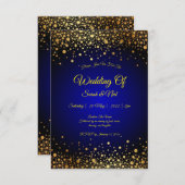 青王室の金ゴールド結婚式招待状人気がある サンキューカード (正面/裏面)