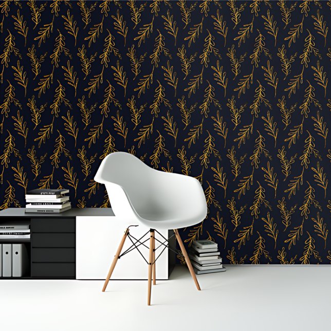 青王室の金ゴールド葉植物文式 壁紙 (クリエイターアップロード済み)