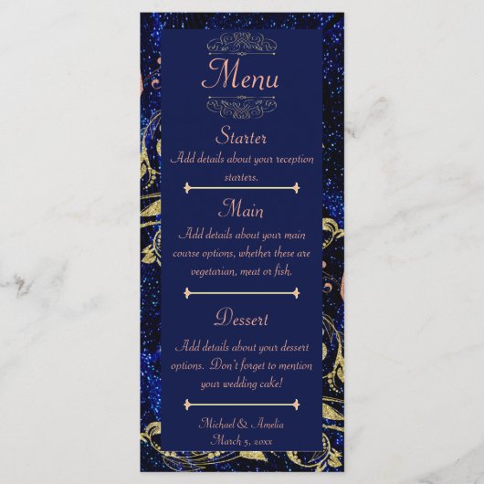 青王室の金ゴールド蝶のメ結婚ニュー メニュー (正面)