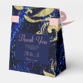 青王室の金ゴールド蝶の結婚テントの好意ボックス フェイバーボックス (裏面サイド)