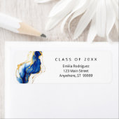 青王室の金ゴールド黄エレガントモダン卒業 ラベル (インサイチュ)