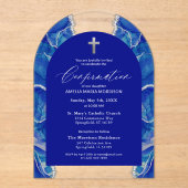 青王室の銀の瑪瑙の確認モダン アクリル招待状 (正面)