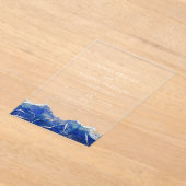 青王室の銀アゲエレガントテモダン結婚ス アクリル招待状 (レイダウン)