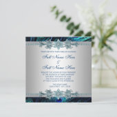 青王室の銀インディアン王室のピーコッ結婚ク 招待状 (スタンド正面)