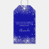青王室の銀グリッターダストモノグラム感謝していユー ギフトタグ (裏面)