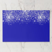 青王室の銀グリッターパーティー紙ランチョンマット ペーパーパッド (正面)